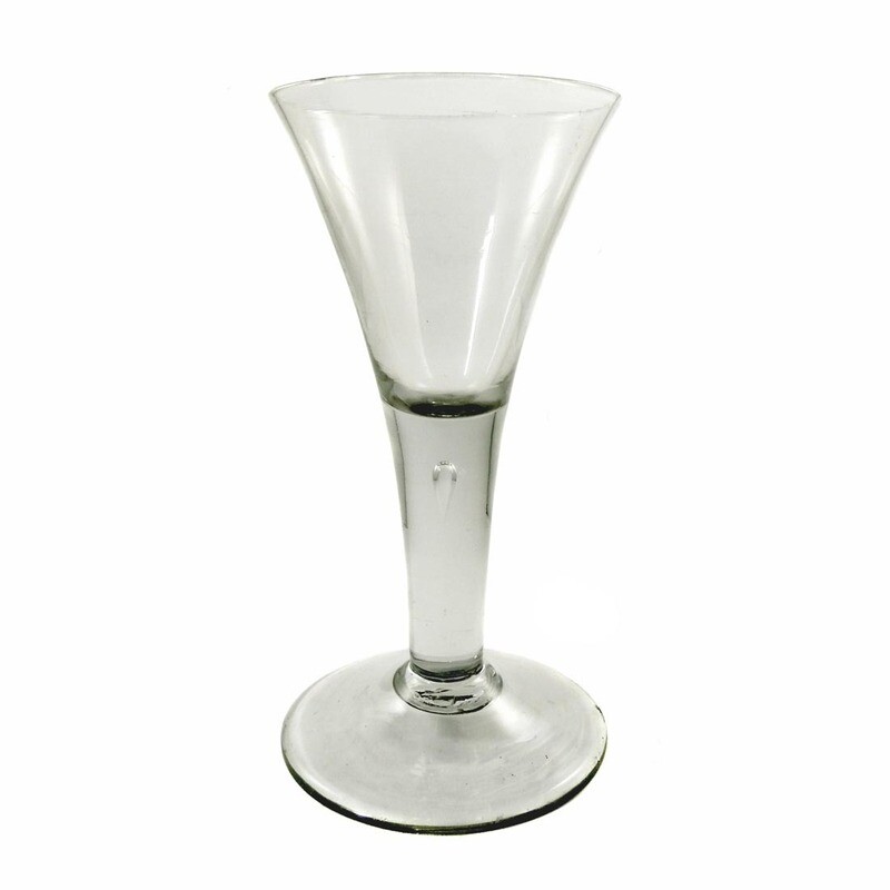 Gr. Pointed goblet with teardrop-shaped air beads in the shaft, Weserbergland, 18th century.