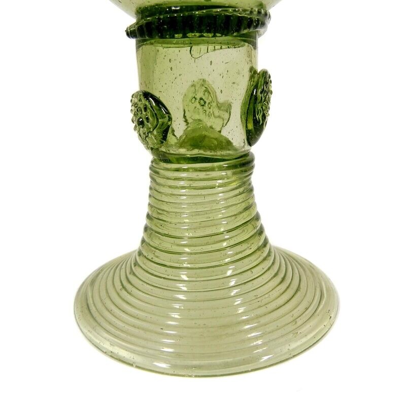 Roman made of green glass with applied berry soup, Thuringia, end of the 18th century.