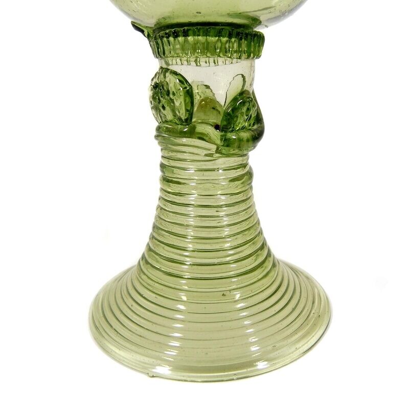 Roman made of green glass with applied berry soup, Thuringia, end of the 18th century.