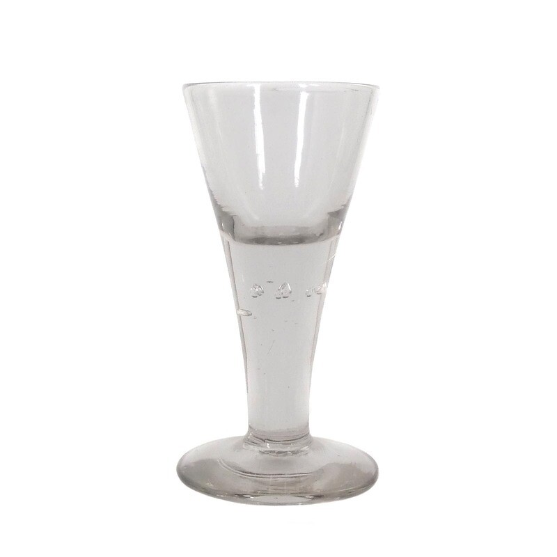 1st of 3 pointed goblets with inset. Air bubbles, Altmündener Hütte, 2nd half of the 18th century.
