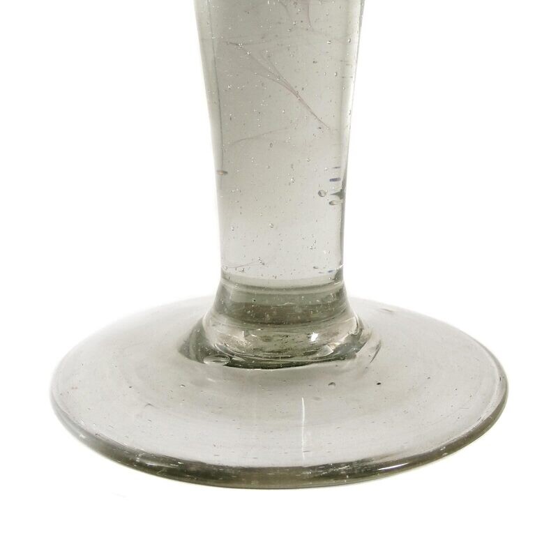 Large pointed goblet with seven pierced air beads in the shaft, late 18th century.
