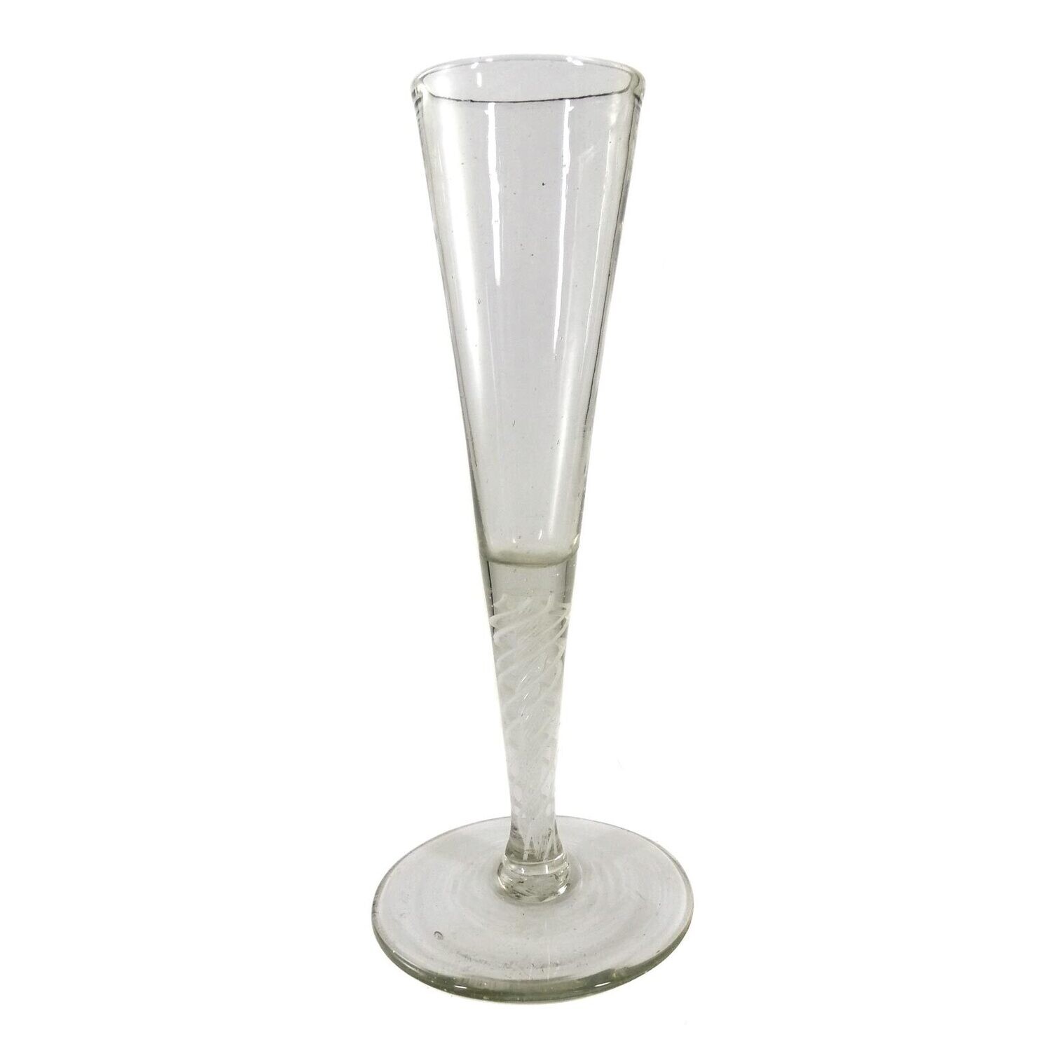 North German flute with white spiral glass threads, 2nd half of the 18th century.