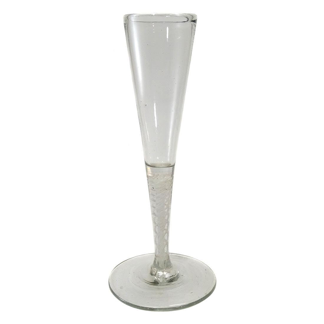 North German flute with white spiral glass threads, 2nd half of the 18th century.