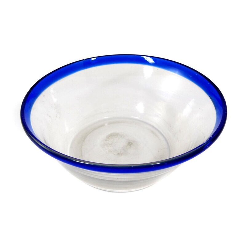 Bowl with folded dark blue edge, North German, 19th century.