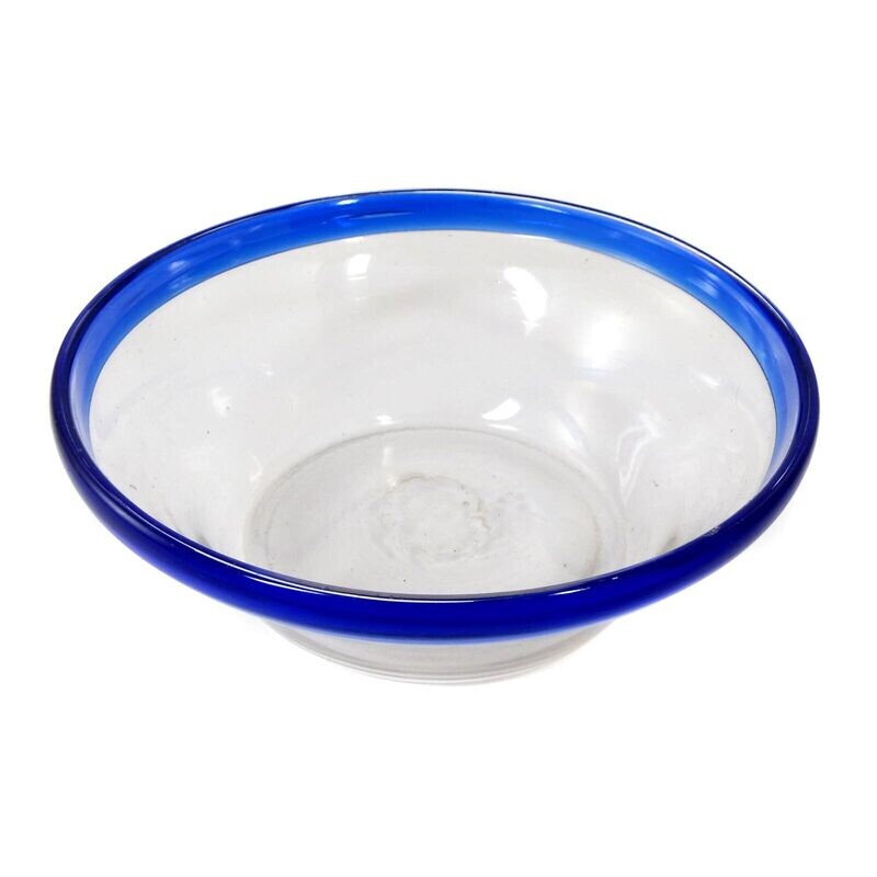 Bowl with folded dark blue edge, North German, 19th century.