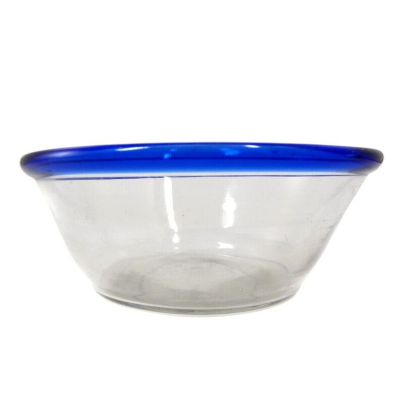 Bowl with folded dark blue edge, North German, 19th century.