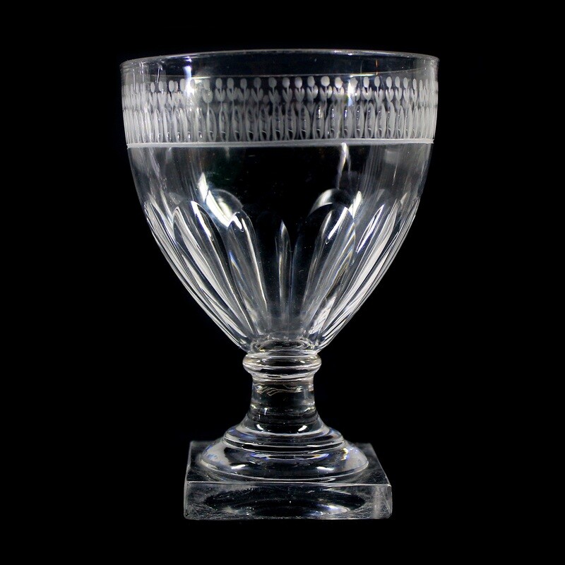 1st of 5. Footed cup with lancet-cut border &amp; pinhead flowers, Lauenstein