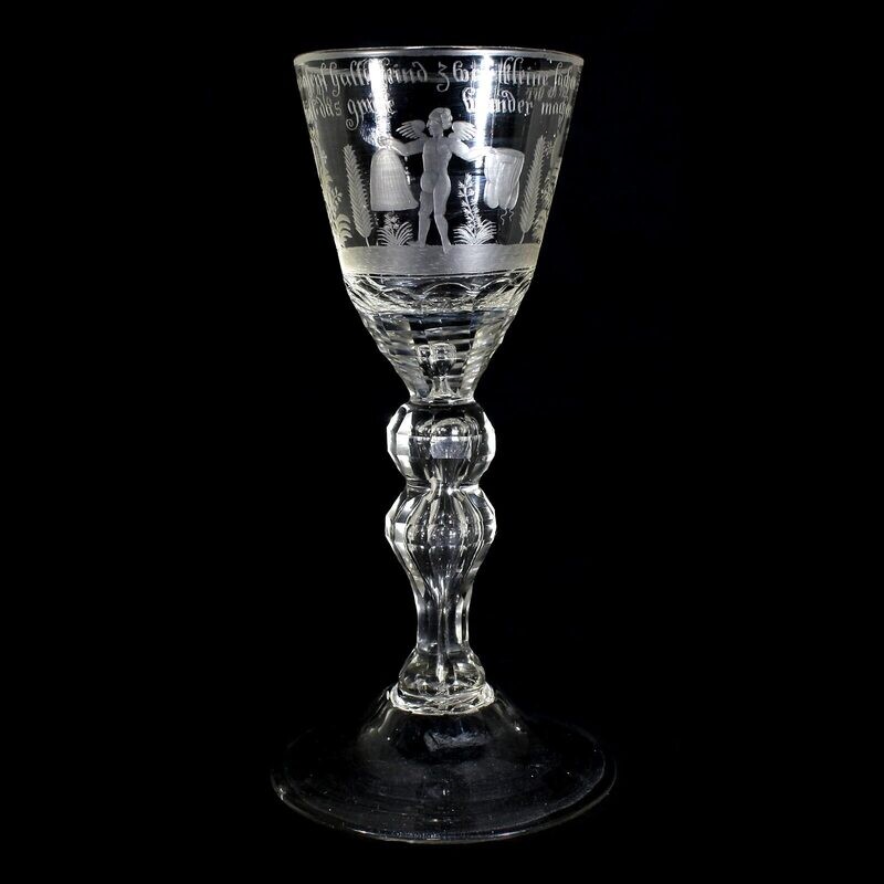 Large cup with satirical depiction, Lauenstein, 2nd half of the 18th century.