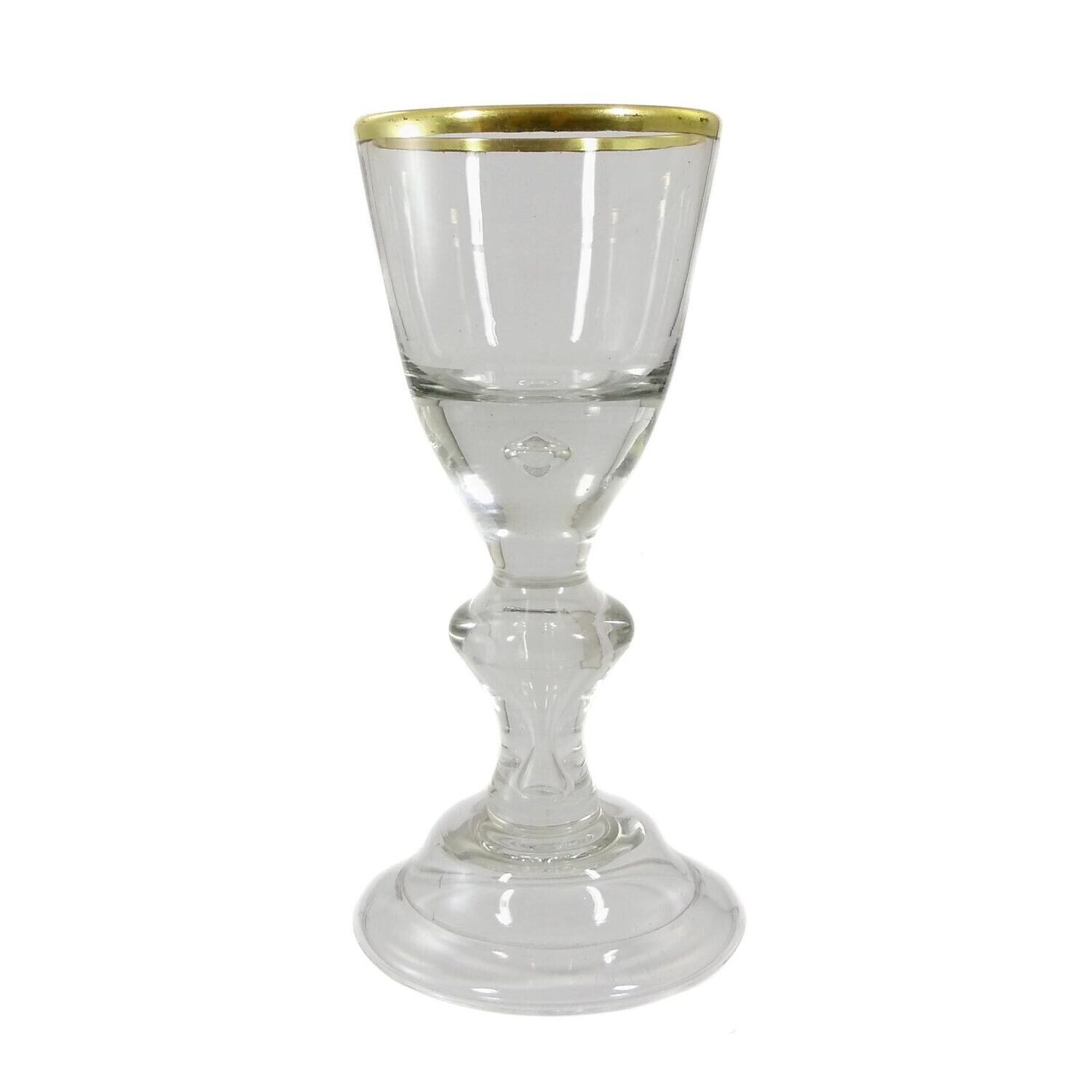 Lauenstein goblet glass with gold rim, A.C.G. 2nd half of the 18th century