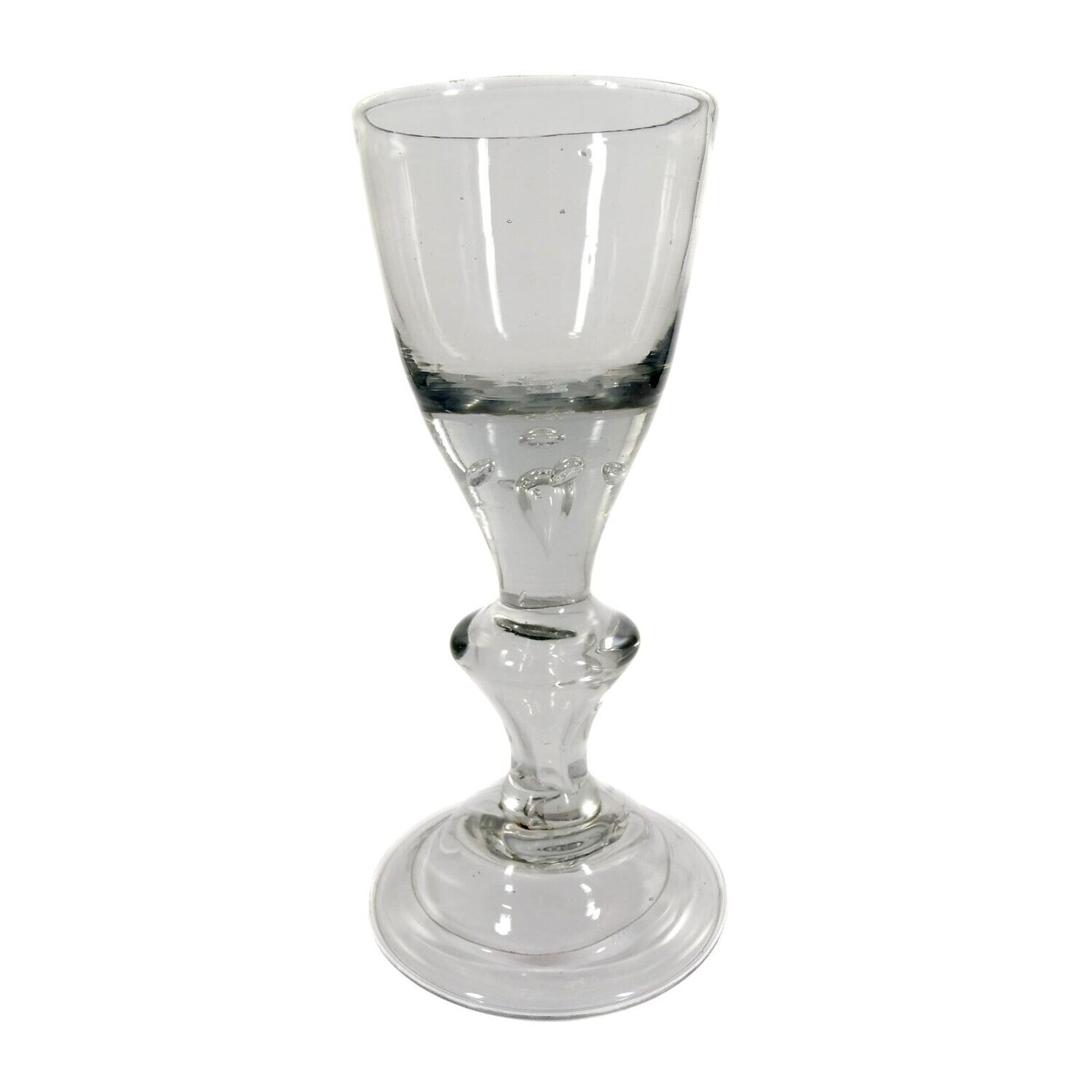 Lauenstein goblet with bell base, 2 rows of air beads, late 18th century.