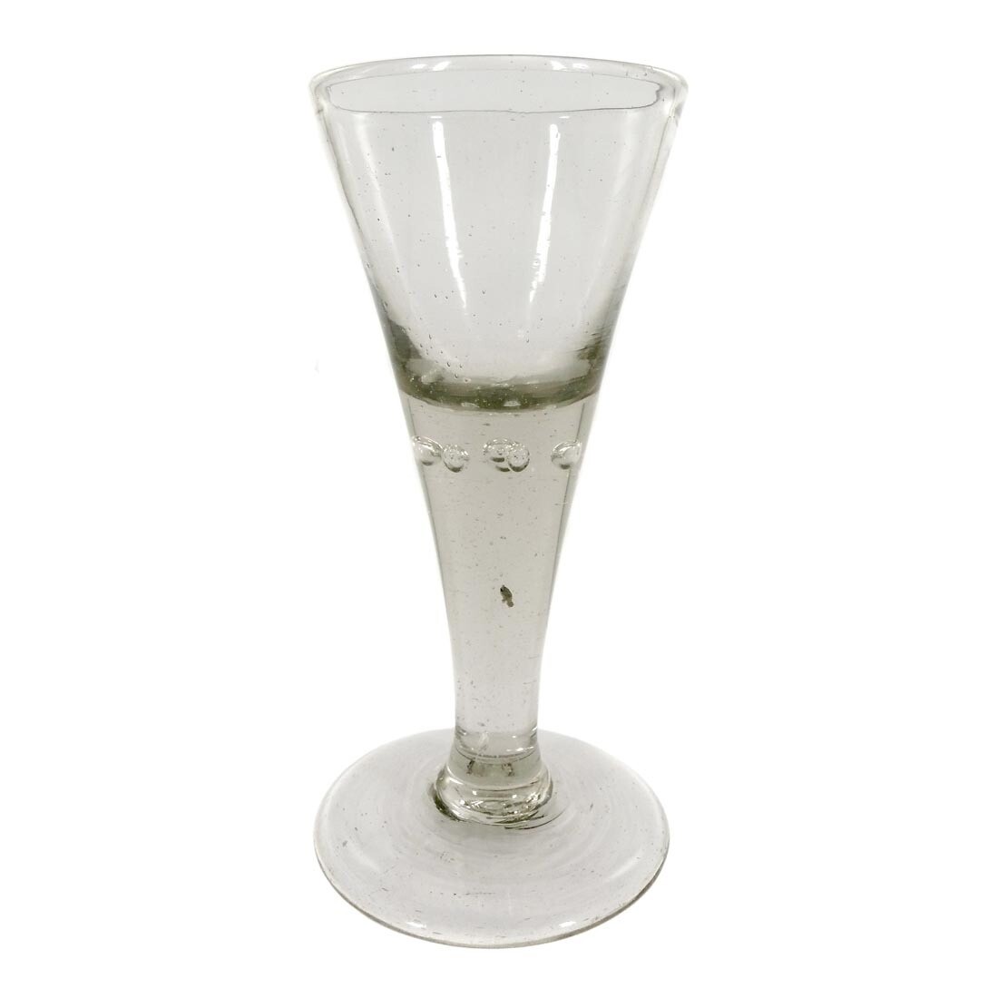 Lauenstein pointed goblet made of gray-tinged glass with air beads, 2nd half of the 18th century.