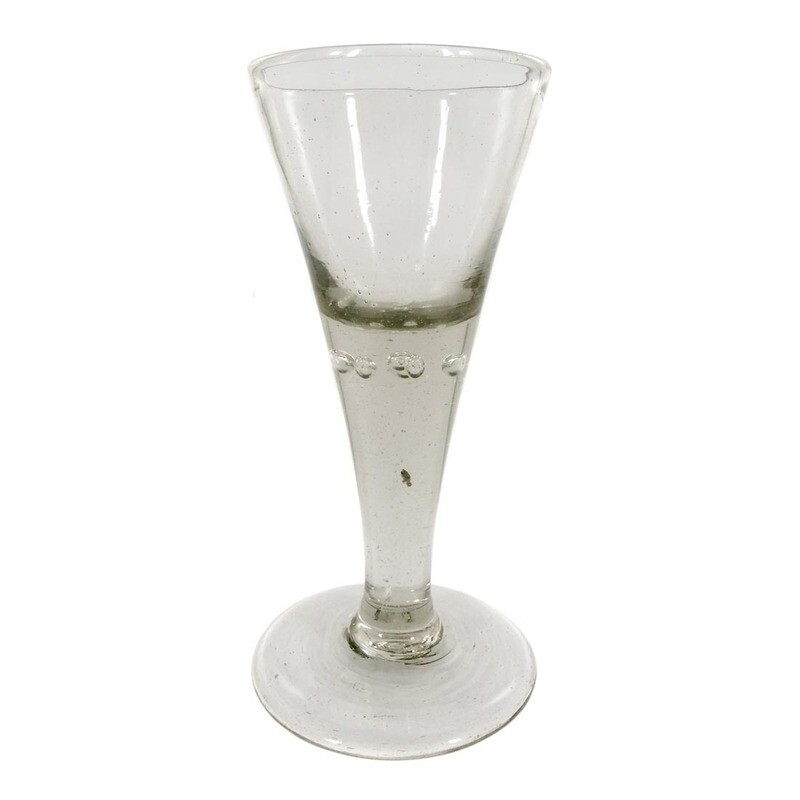 Lauenstein pointed goblet made of gray-tinged glass with air beads, 2nd half of the 18th century.