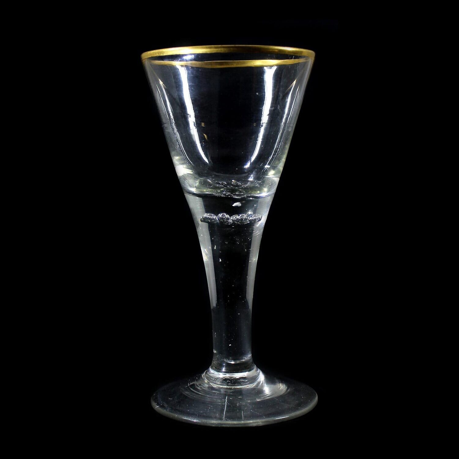 Lauenstein pointed goblet with pierced air beads and gold rim, around 1770