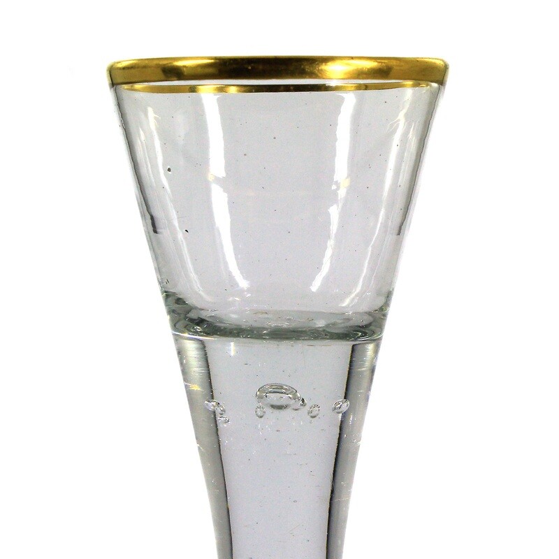 Lauenstein pointed goblet with gold rim, demolition with lion mark, 2nd half of the 18th century.