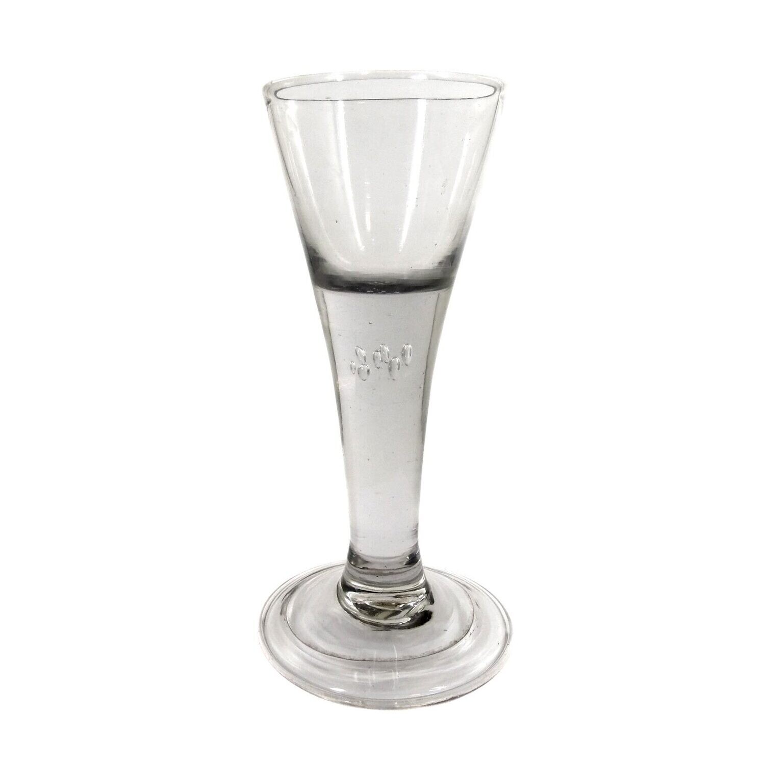 Lauenstein pointed goblet with air beads and folded edge, 2nd half of the 18th century.