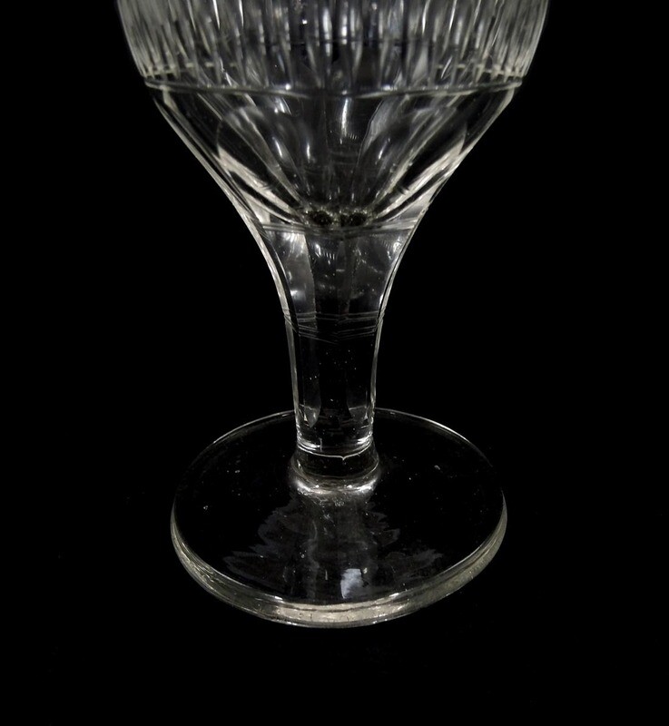 Southern wine glass with lancet cut border &amp; pinhead flowers, Lauenstein around 1810
