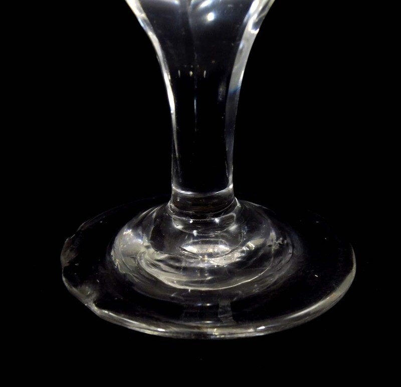 Southern wine glass with lancet cut border &amp; pinhead flowers, Lauenstein around 1810