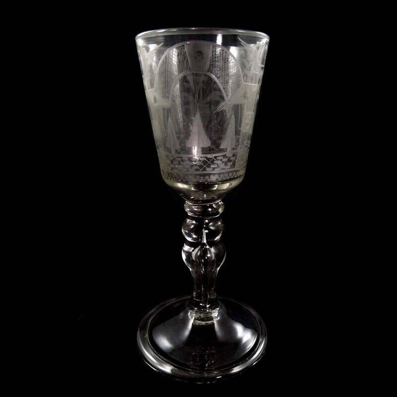 Cup with matt cut park landscape, Central German, w. Schorborn around 1770