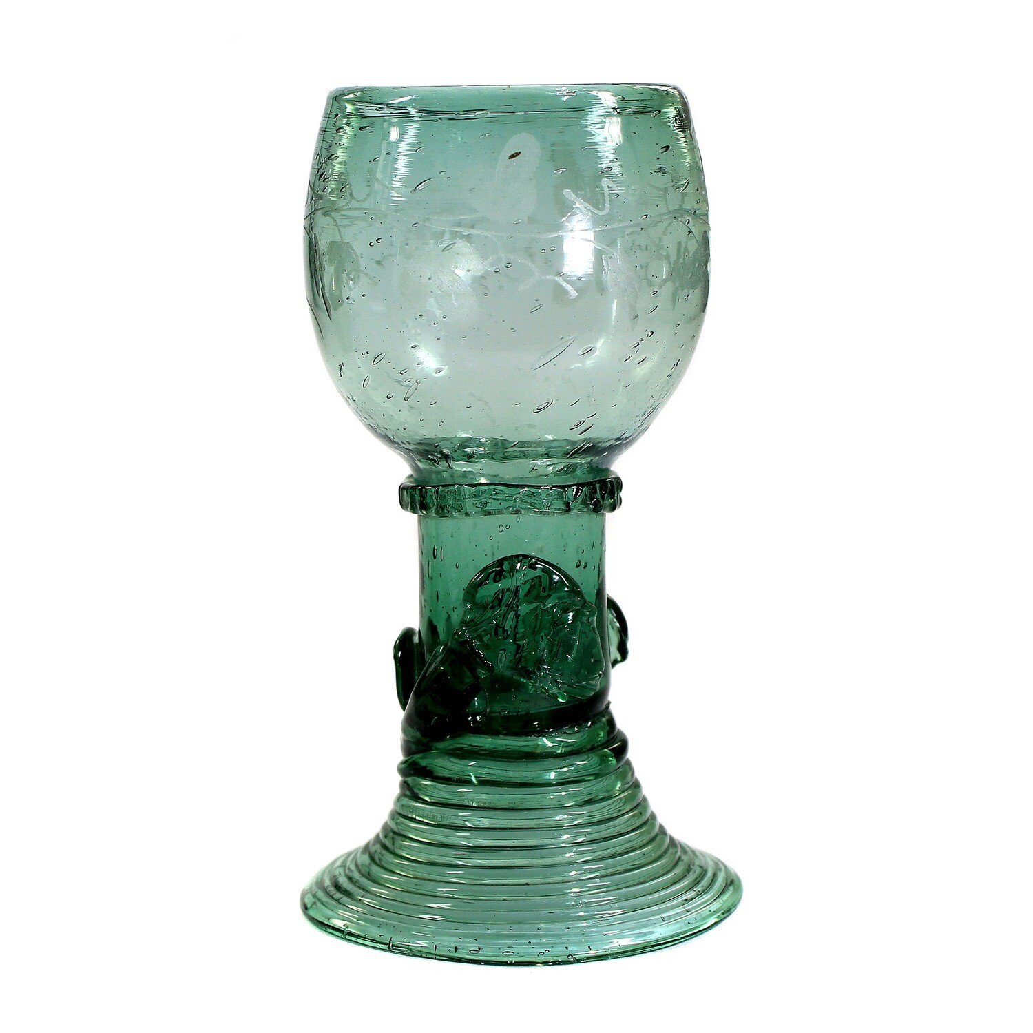 Roman made of light green glass with applied nubs and vines, end of the 18th century.