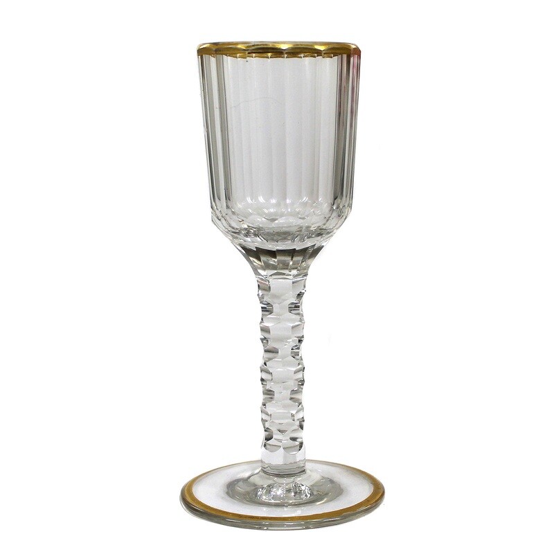1st of 2. Faceted Russian cup around 1780-1800, Bakhmetyev Glass Manufactory
