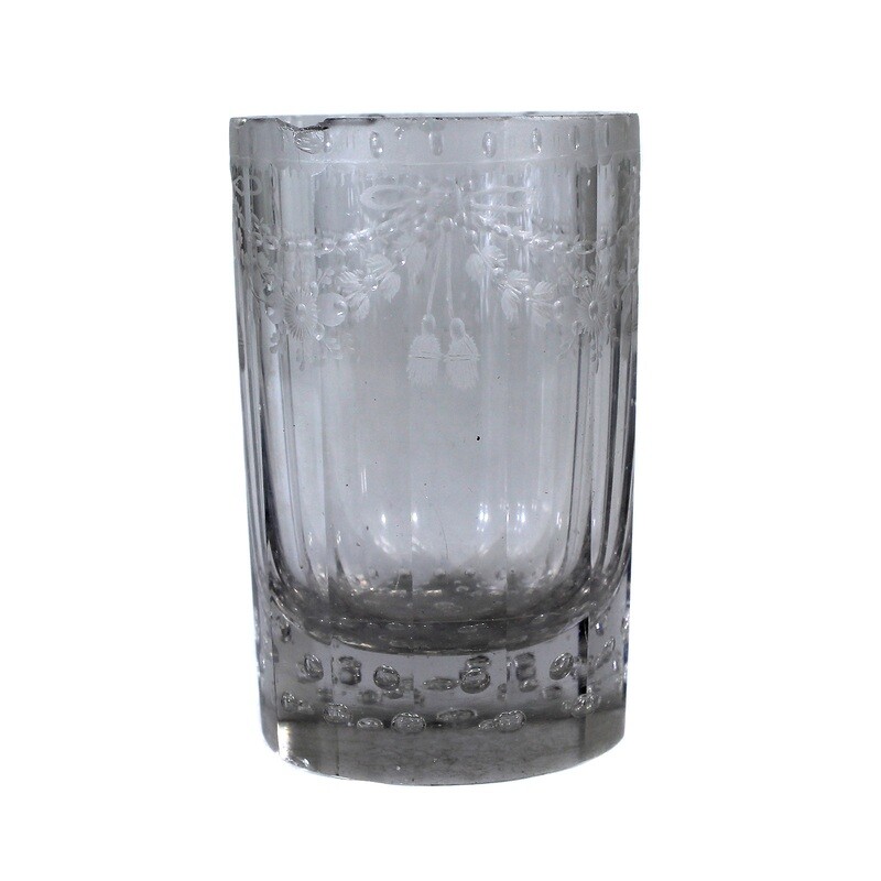 Cup multi-faceted, 4 rows with pierced air beads, Middle German