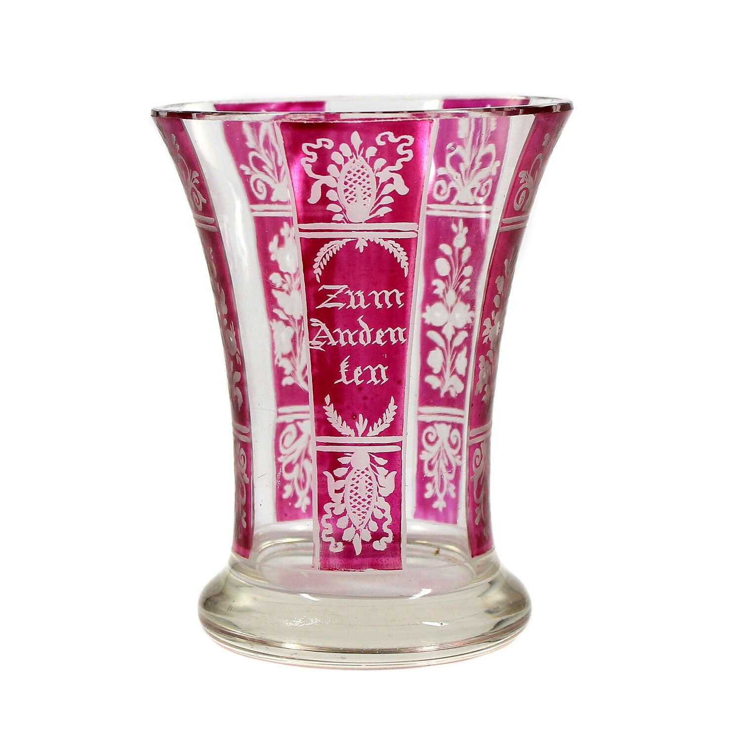 Mug with cut leaf and flower branches, Bohemia around 1870