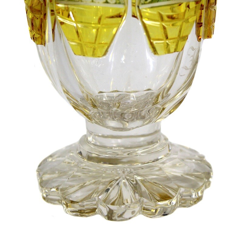 Footed cup with raised fields and floral decoration, Russia around 1835-45