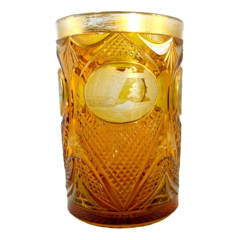 Cup with silver stain and cut views, Neuwelt / Egermann around 1836