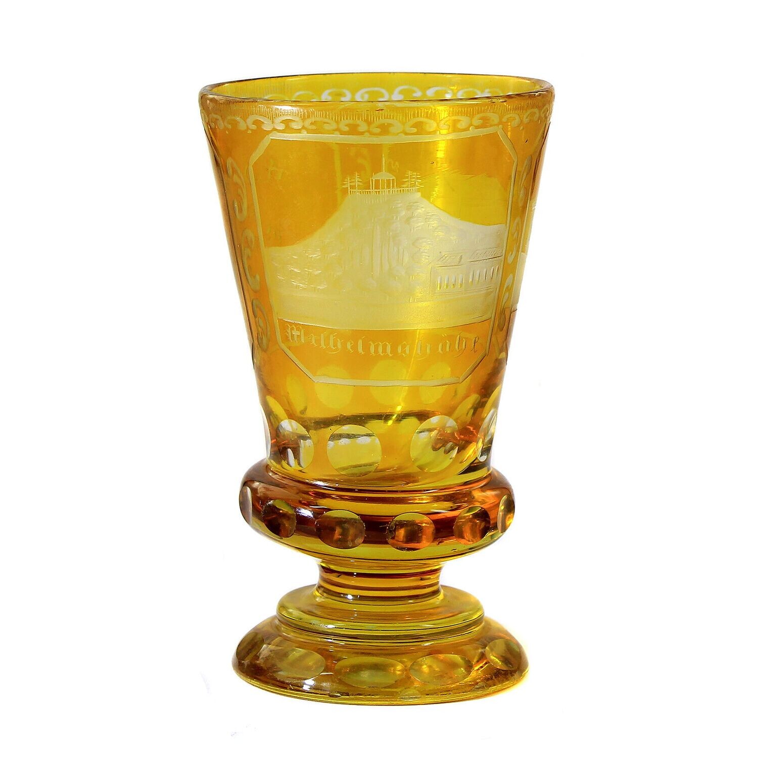 Footed cup with a finely carved view of Teplitz, 2nd half of the 19th century.