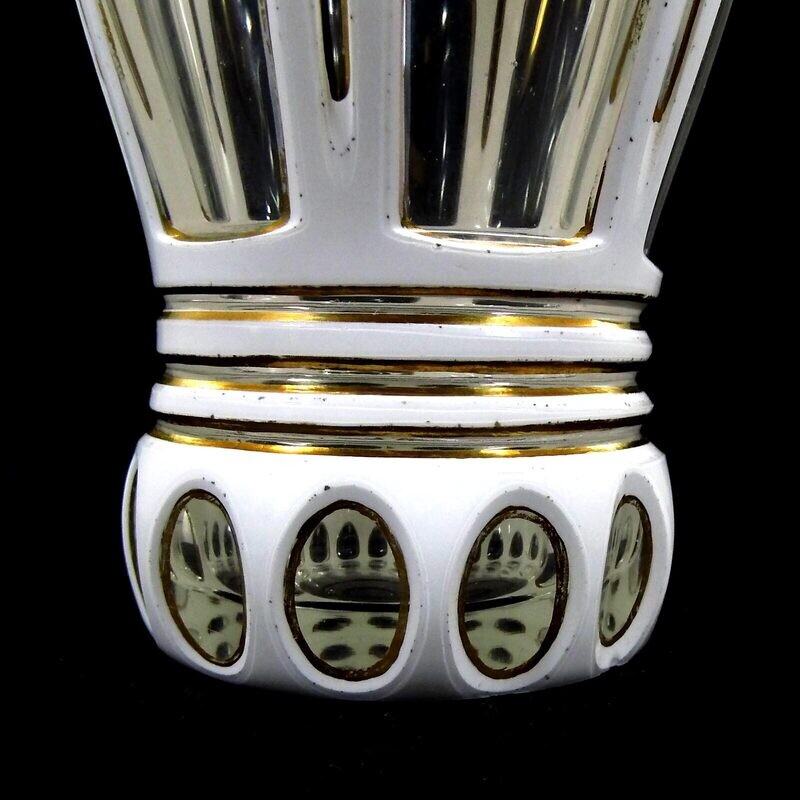 Beaker made of colorless glass and pewter enamel overlay, Neuwelt around 1850