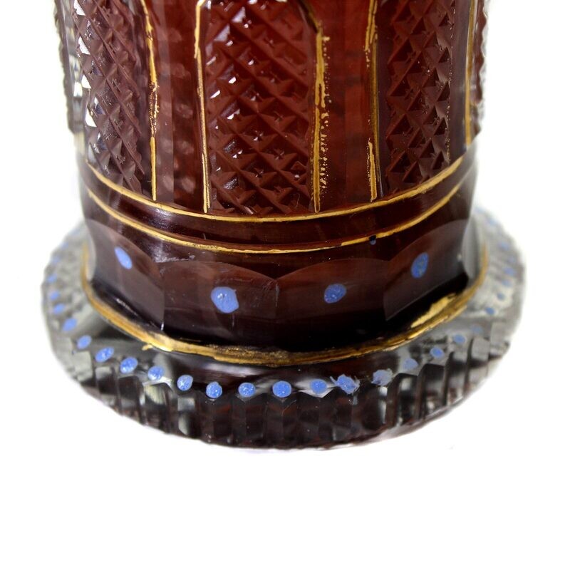 Ranft cup with ruby ​​interior and polished gold painting, Imperial Glass Factory around 1830