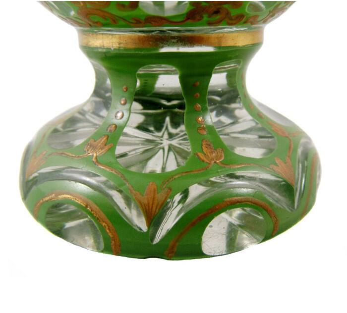 Overlaid foot cup with rocaille decoration, Bohemia around 1850
​