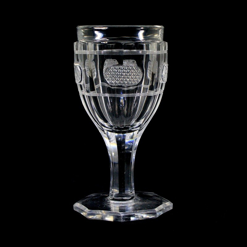 Goblet glass made of lead crystal with octagonal body, Ireland or Great Britain
