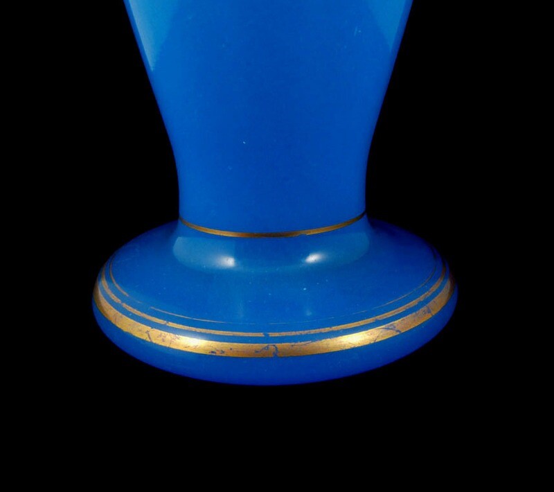 Baluster vase made of light blue alabaster glass, Neuwelt around 1850-70