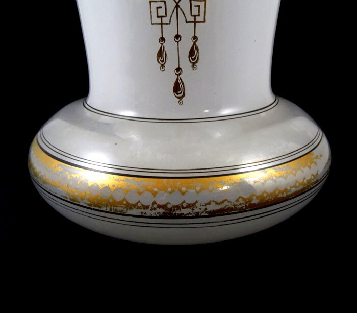 Large alabaster vase with gold and enamel painting, France around 1880-1890