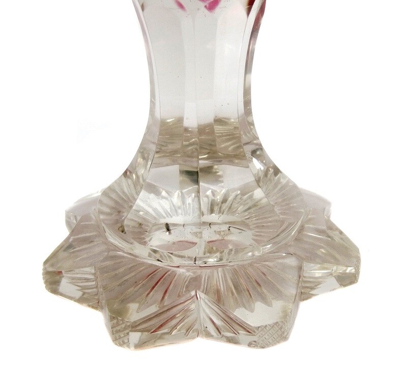 Cup with stone leaf ornaments, stained pink, Russian around 1840