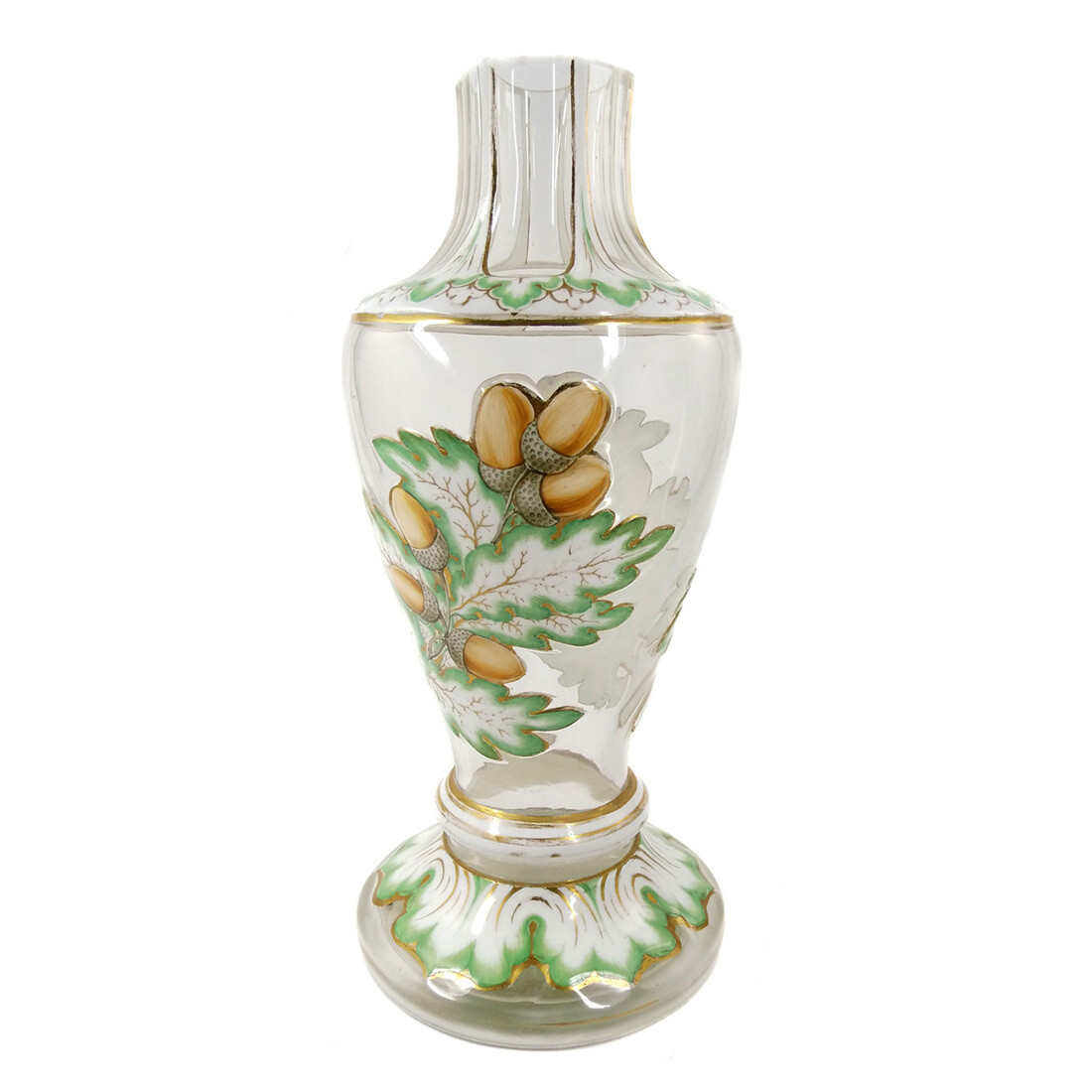 Vase with tin enamel overlay and gold enamel painting, Neuwelt around 1850