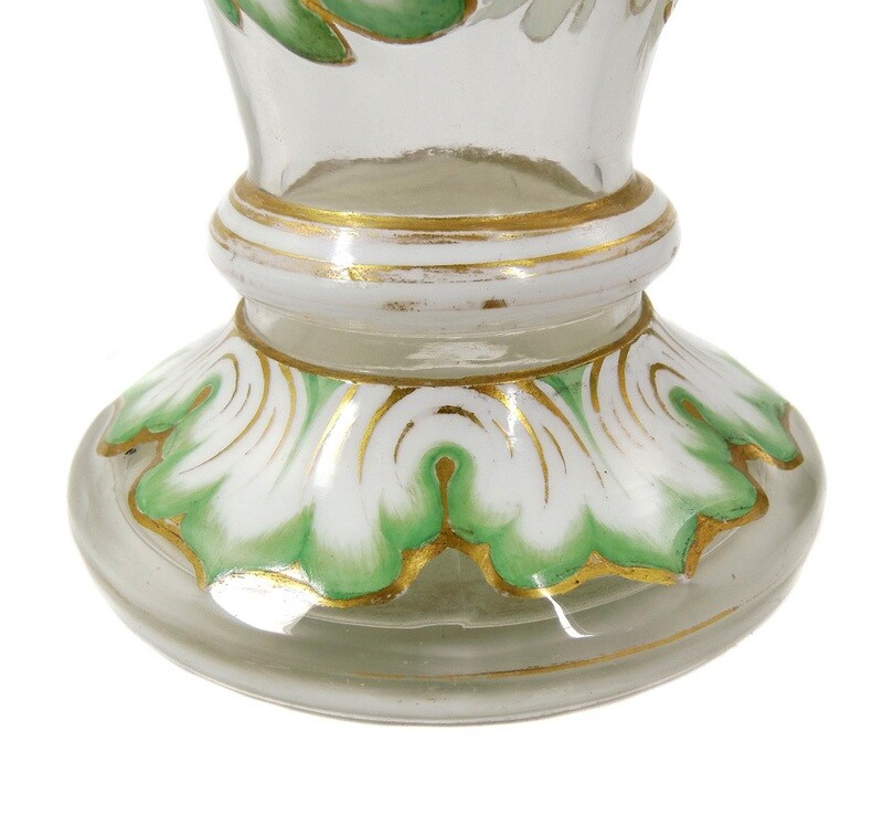 Vase with tin enamel overlay and gold enamel painting, Neuwelt around 1850