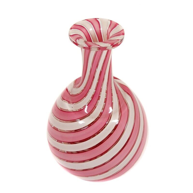 Bottle made of colorless glass with thread decoration, Josephinenhütte or Neuwelt around 1845