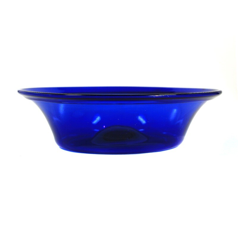 Rich with folded rim made of blue glass, North German