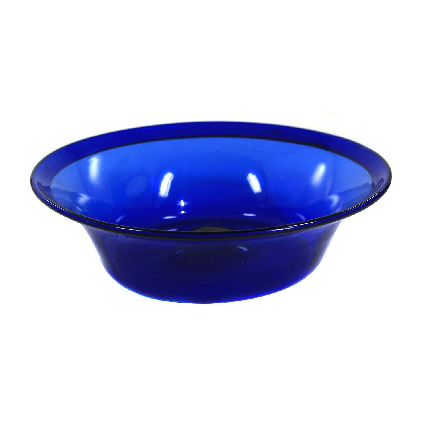 Rich with folded rim made of blue glass, North German
