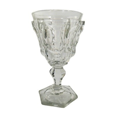 Pokal aus farblosem Glas im Model geblasen, um 1860-70