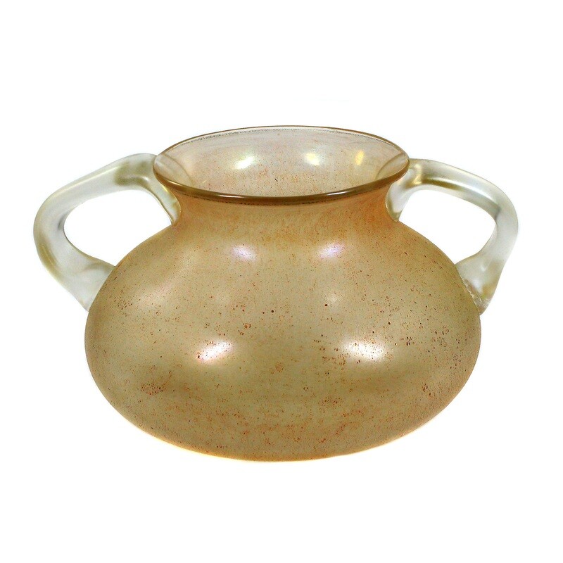 Large handle vase, Cyprus decor, Josephinenhütte around 1881-84