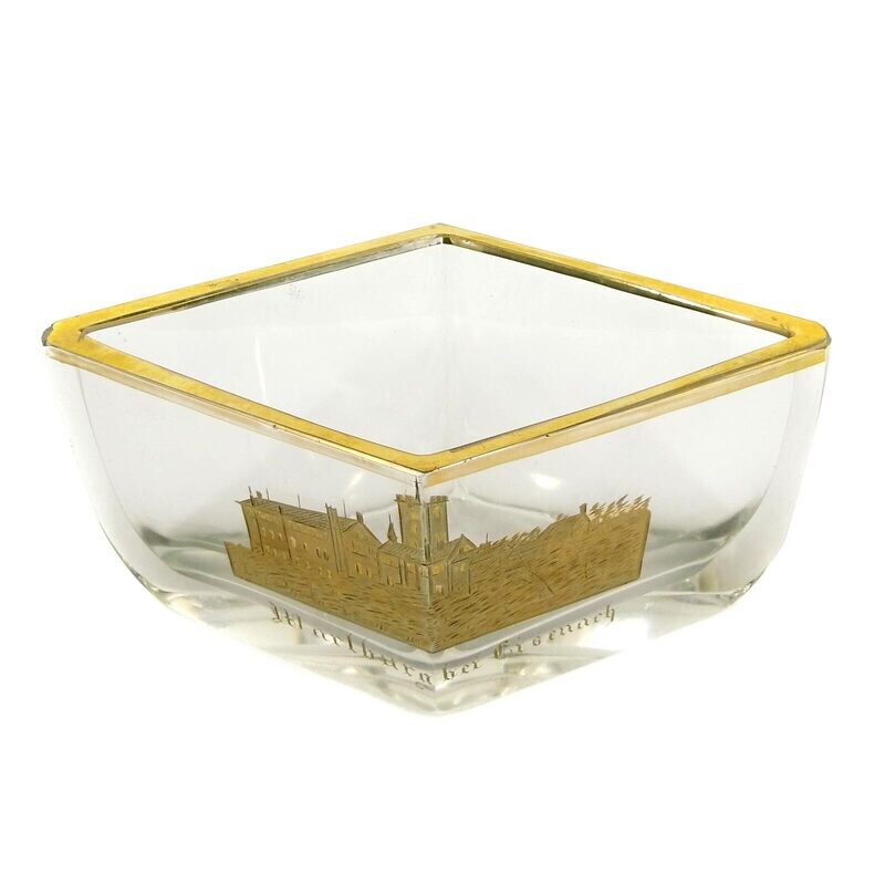 Bowl with a gilded cut view of the Warthburg, Josephinenhütte