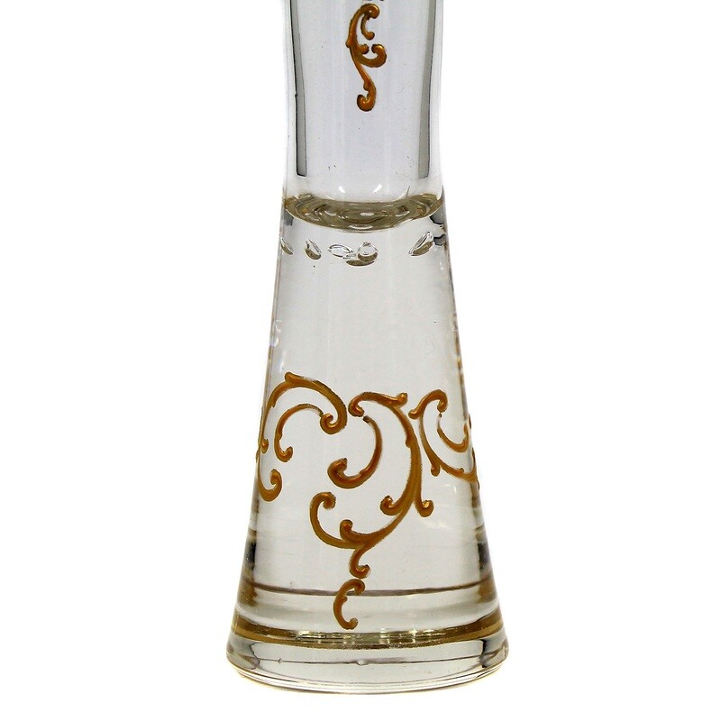 Champagne glass with enamel painting, Josephinenhütte, designed by Arthur Gerlach around 1879