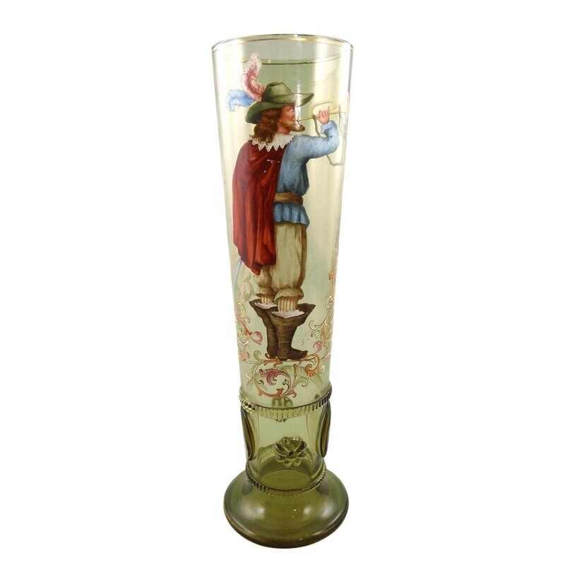 Rare pole cup with nobleman, form 49, painting Ludwig Burger around 1880