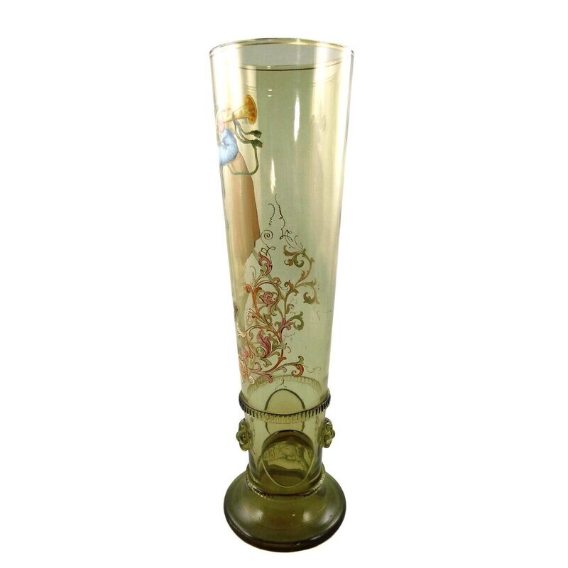 Rare pole cup with nobleman, form 49, painting Ludwig Burger around 1880