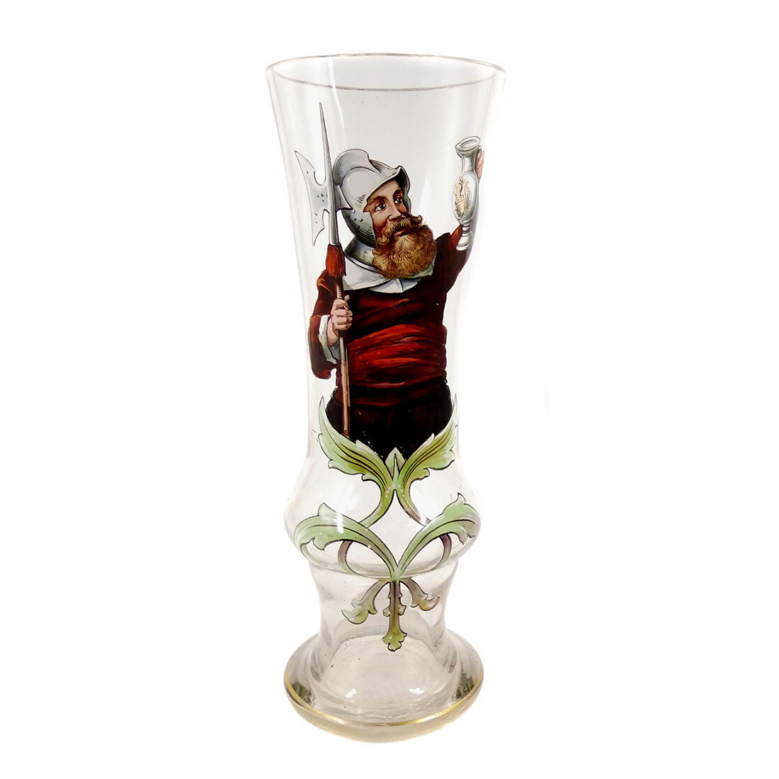 Pole cup with halberdier and tendrils, Josephinenhütte around 1879