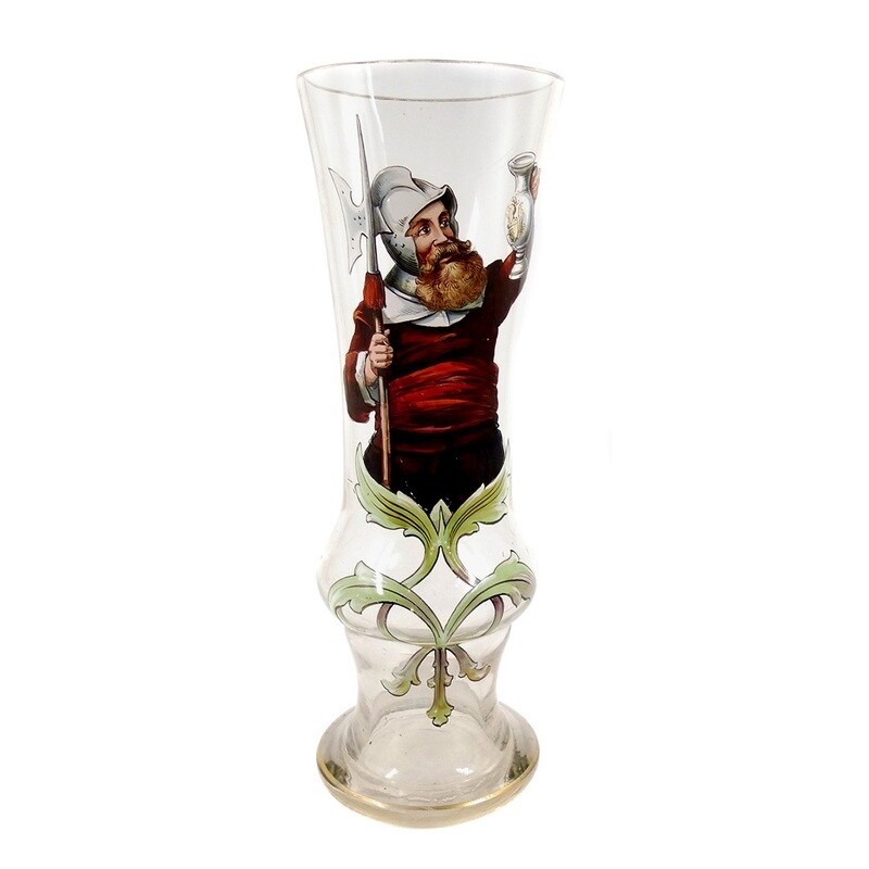 Pole cup with halberdier and tendrils, Josephinenhütte around 1879