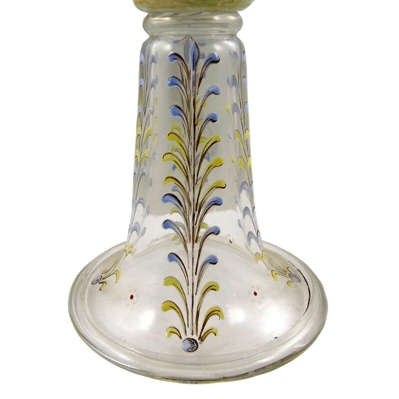 Large cup made of colorless glass with enamel painting, Riedel glass factory around 1880